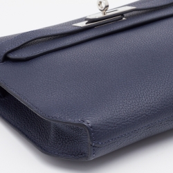 Hermes Bleu Nuit Togo Leather Kelly Depeches 25 Pouch