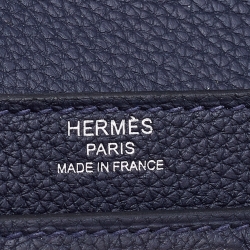 Hermes Bleu Nuit Togo Leather Kelly Depeches 25 Pouch