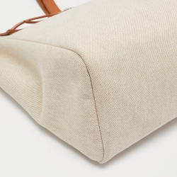 Pre Owned HERMES Natural Canvas and Leather Herbag Cabas 2 in 1 Bag