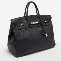 مملوكة مسبقًا Hermes Black Togo Leather Palladium Finish Birkin 40 Bag