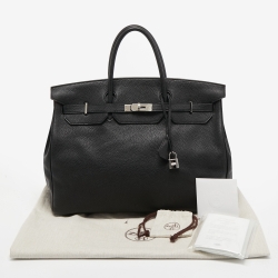 مملوكة مسبقًا Hermes Black Togo Leather Palladium Finish Birkin 40 Bag