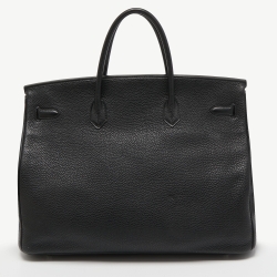 مملوكة مسبقًا Hermes Black Togo Leather Palladium Finish Birkin 40 Bag