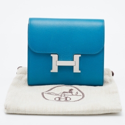 Pre Owned Hermes Tadelakt Izmir Leather Constance Compact Wallet