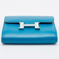Pre Owned Hermes Tadelakt Izmir Leather Constance Compact Wallet