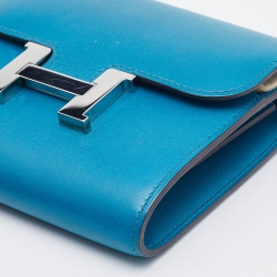 Pre Owned Hermes Tadelakt Izmir Leather Constance Compact Wallet