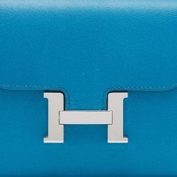 Pre Owned Hermes Tadelakt Izmir Leather Constance Compact Wallet
