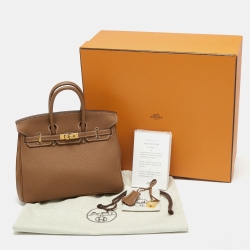 Hermes Gold Togo Leather Gold Finish Birkin 25 Bag