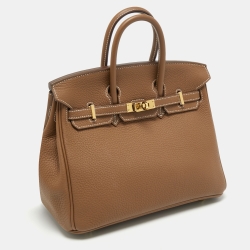Hermes Gold Togo Leather Gold Finish Birkin 25 Bag