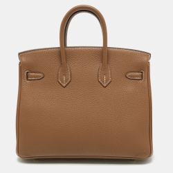 Hermes Gold Togo Leather Gold Finish Birkin 25 Bag