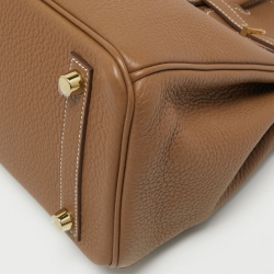 Hermes Gold Togo Leather Gold Finish Birkin 25 Bag