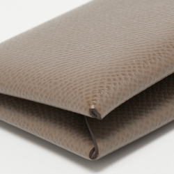 Pre Owned Hermes Etoupe Grey Epsom Leather Calvi Card Holder