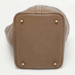 Hermes Etoupe Grey Taurillon Clemence Leather Picotin Lock 22 Bag