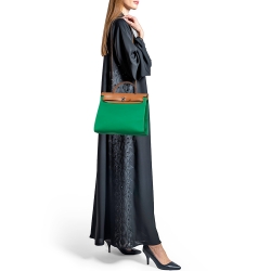 Hermes Bambou/Natural Canvas and Leather Herbag Zip 31 Bag