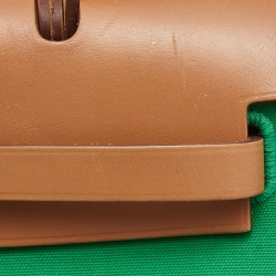 Hermes Bambou/Natural Canvas and Leather Herbag Zip 31 Bag