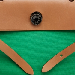 Hermes Bambou/Natural Canvas and Leather Herbag Zip 31 Bag