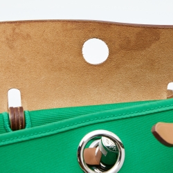 Hermes Bambou/Natural Canvas and Leather Herbag Zip 31 Bag