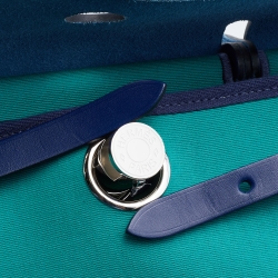 Hermes Bambou/Menthe/Blue Saphir Canvas and Leather Herbag Zip 31 Bag