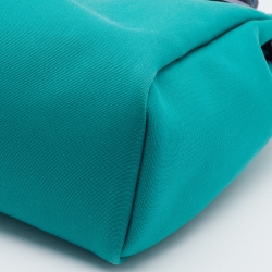 Hermes Bambou/Menthe/Blue Saphir Canvas and Leather Herbag Zip 31 Bag