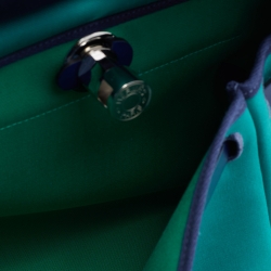 Hermes Bambou/Menthe/Blue Saphir Canvas and Leather Herbag Zip 31 Bag