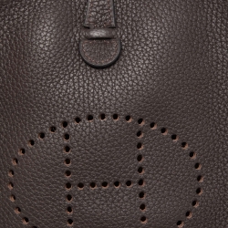Pre Owned Hermes Chocolat Taurillon Clemence Leather Evelyne TPM Bag