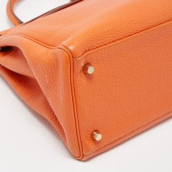 Hermès Orange Togo Leather Gold Finish Kelly Retourne 35 Bag