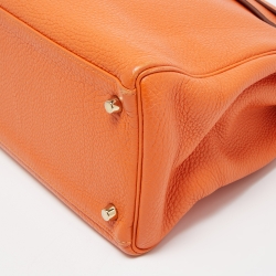 Hermès Orange Togo Leather Gold Finish Kelly Retourne 35 Bag