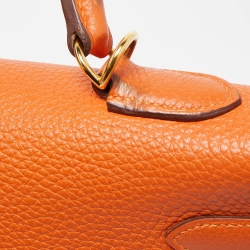 Hermès Orange Togo Leather Gold Finish Kelly Retourne 35 Bag