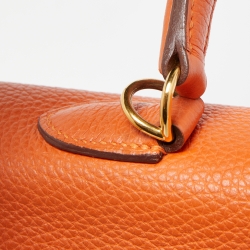 Hermès Orange Togo Leather Gold Finish Kelly Retourne 35 Bag