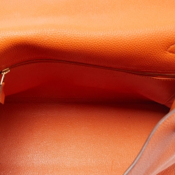 Hermès Orange Togo Leather Gold Finish Kelly Retourne 35 Bag