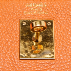 Hermès Orange Togo Leather Gold Finish Kelly Retourne 35 Bag