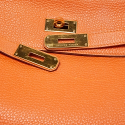 Hermès Orange Togo Leather Gold Finish Kelly Retourne 35 Bag