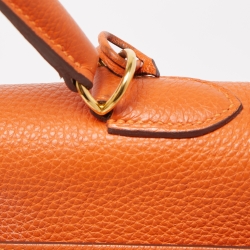 Hermès Orange Togo Leather Gold Finish Kelly Retourne 35 Bag