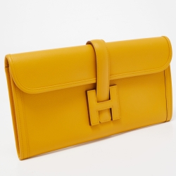 Hermes Jaune Ambre Evercolor Leather Elan Jige 29 Clutch