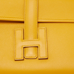 Hermes Jaune Ambre Evercolor Leather Elan Jige 29 Clutch