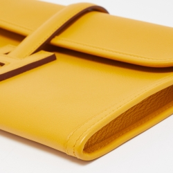 Hermes Jaune Ambre Evercolor Leather Elan Jige 29 Clutch