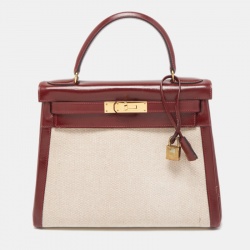 Hermès Kelly 28 Burgundy Bag In Box Leather