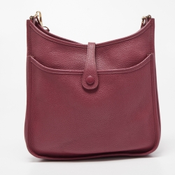 Pre Owned Hermes Tosca Taurillon Clemence Leather Evelyne III PM Bag