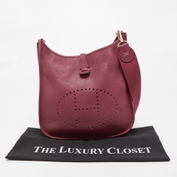 Pre Owned Hermes Tosca Taurillon Clemence Leather Evelyne III PM Bag