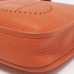 Pre Owned Hermes Feu Taurillon Clemence Leather Evelyne TPM Bag