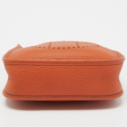 Pre Owned Hermes Feu Taurillon Clemence Leather Evelyne TPM Bag