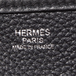 Pre Owned Hermes Black Taurillon Clemence Leather Evelyne III TGM Bag
