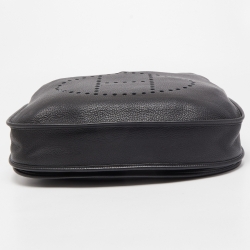 Pre Owned Hermes Black Taurillon Clemence Leather Evelyne III TGM Bag