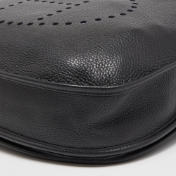 Pre Owned Hermes Black Taurillon Clemence Leather Evelyne III TGM Bag