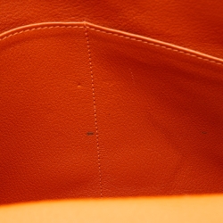 Pre Owned Hermes Orange Taurillon Clemence Leather Palladium Finish Kelly Retourne 32 Bag