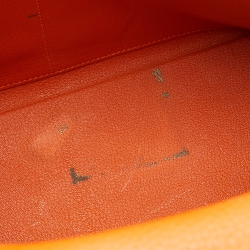 Pre Owned Hermes Orange Taurillon Clemence Leather Palladium Finish Kelly Retourne 32 Bag