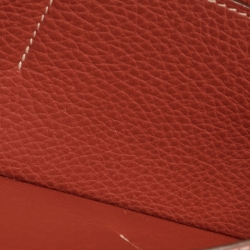 Pre Owned Hermes Sanguine Taurillon Clemence Leather Dogon Wallet