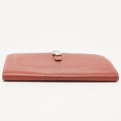 Pre Owned Hermes Sanguine Taurillon Clemence Leather Dogon Wallet