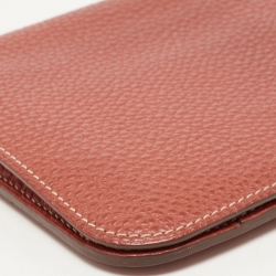 Pre Owned Hermes Sanguine Taurillon Clemence Leather Dogon Wallet