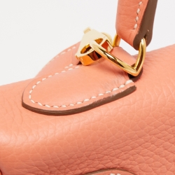 Pre Owned Hermes Crevette Taurillon Clemence Leather Gold Finish Kelly Retourne 32 Bag