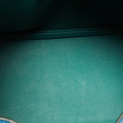 Pre Owned Hermes Bleu Zanzibar/Malachite Taurillon Clemence Leather Palladium Hardware Lindy 26 Bag